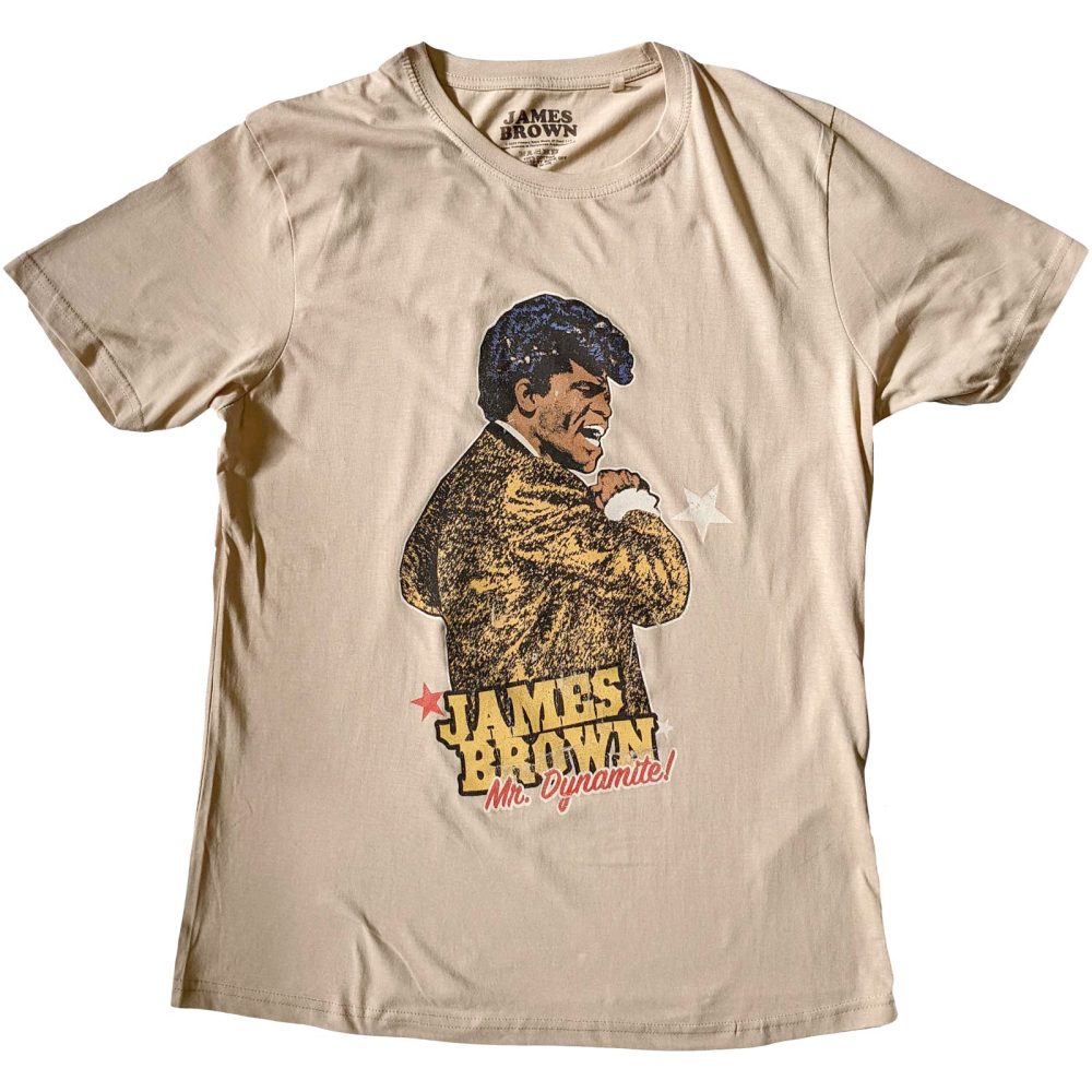 James Brown - Mr Dynamite Heren Tshirt - Bruin